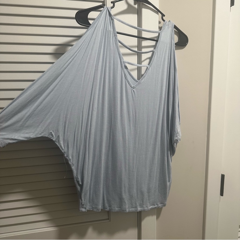 Going out baby blue shirt